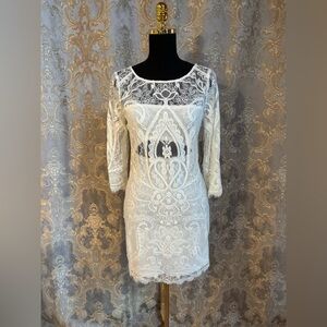 Nicole Miller 2 Piece Lace Overlay Sexy Mini Dress Medium NWT